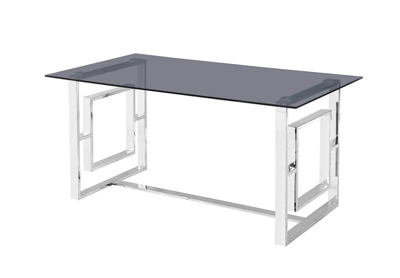 Smoked Dining Table with chrome legs