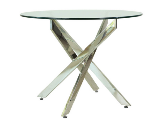 Chrome And Glass Round Dining Table