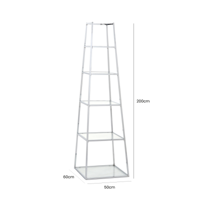 Large chrome ladder display unit