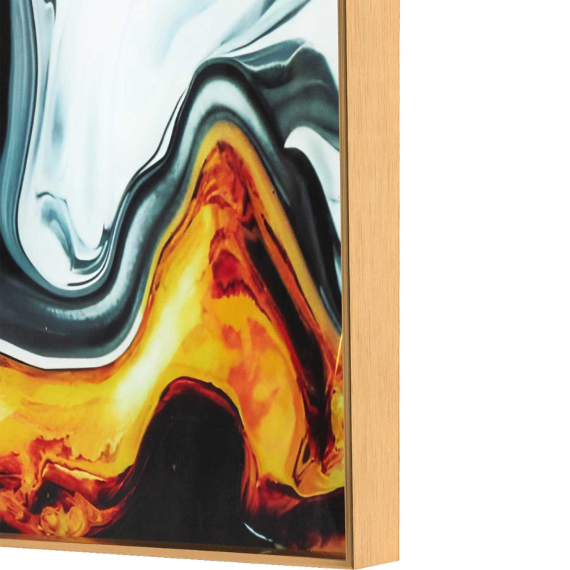 Abstract Design 80cm Black Blue Yellow Wallart