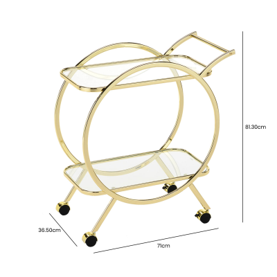 Gold mirrored drinks trolley