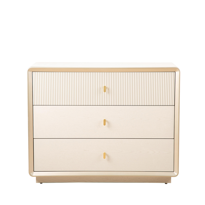 The Cream Elm 3 Drawer Chest