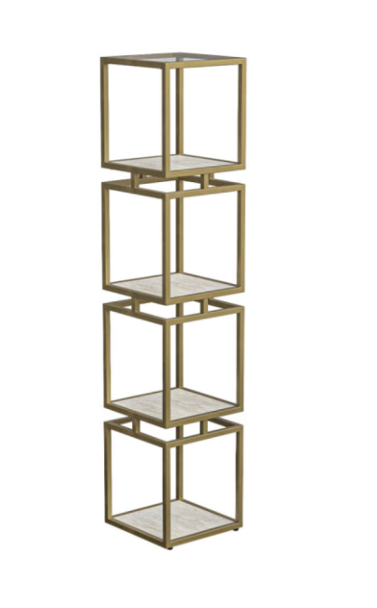 The 4-Tier Square Display Unit in Cream and Gold