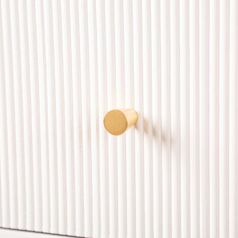 4 Drawer Chest Cabinet White with Gold Handles