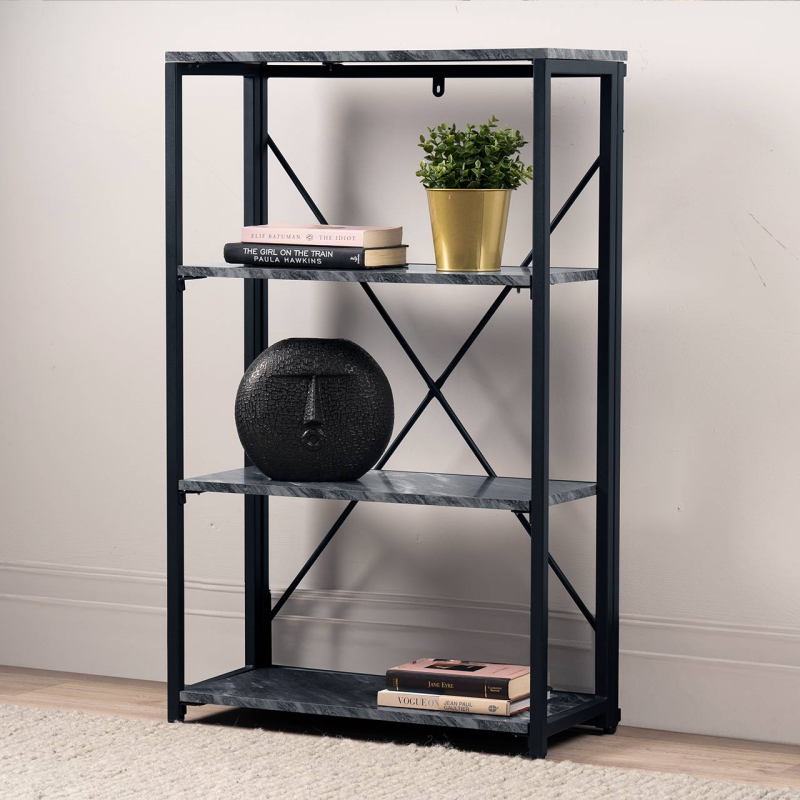 105cm 4-Tier Black Display Unit