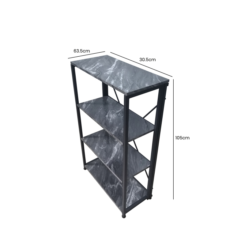 105cm 4-Tier Black Display Unit