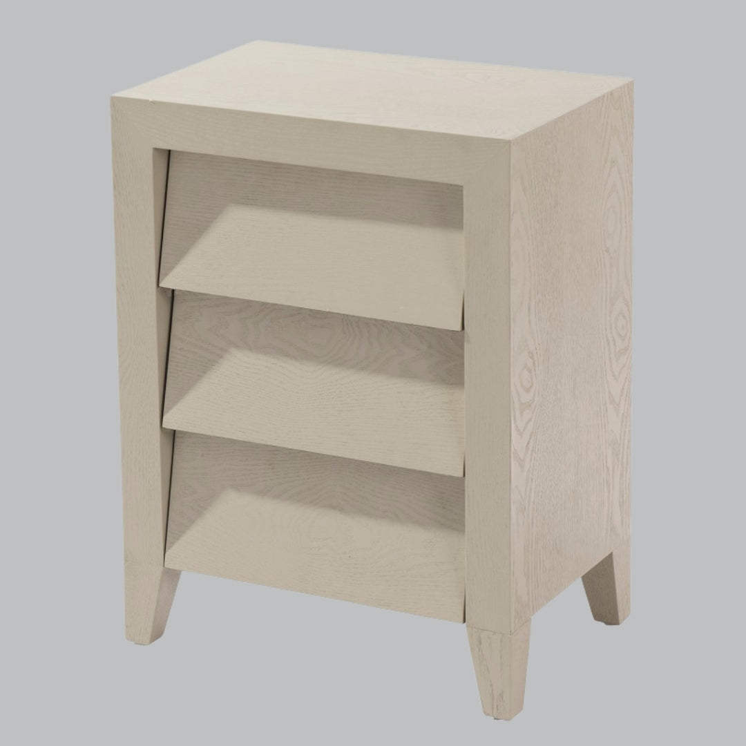 Modern grey ceramic bedside table ideal for bedroom storage