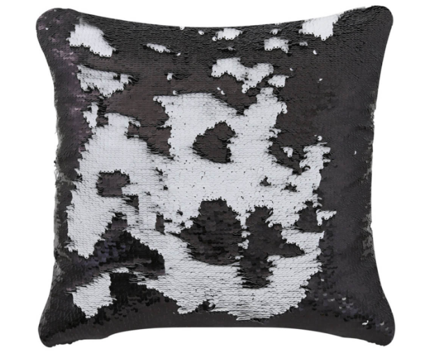 Black & Gold Two-Tone Sequin Cushion 40x40