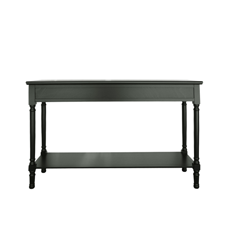Large 3 Drawer Console Table Black with Ball Handle