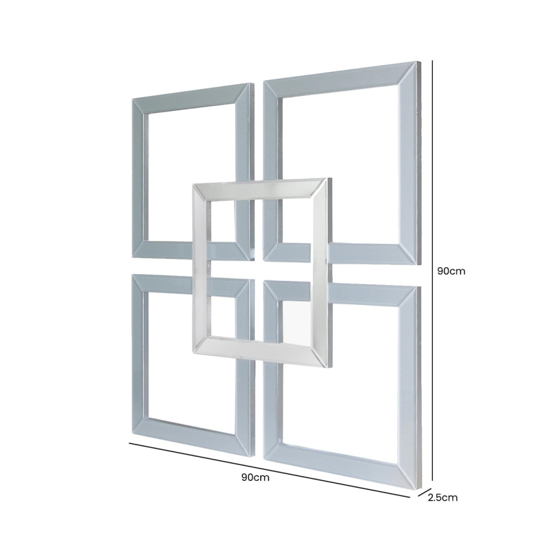 Grey Geo Mirror Wall Art
