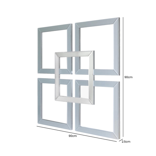 Grey Geo Mirror Wall Art