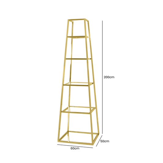 200cm gold metal ladder display unit