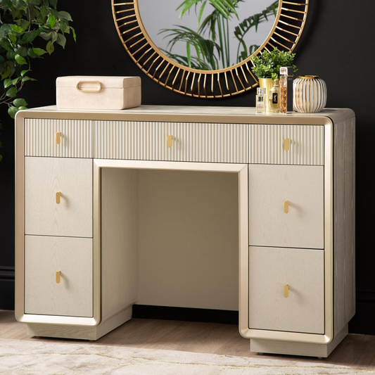 The Cream Elm 7 Drawer Dressing Table