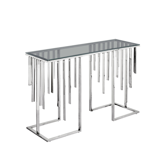 Chrome Metal Console Table