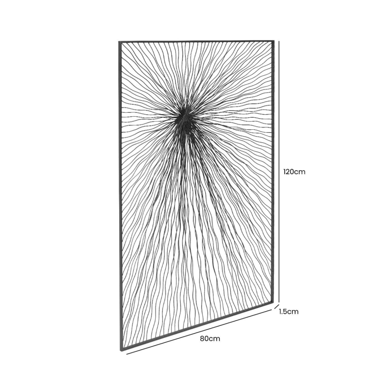 120cm Grey Gunmetal Metal Wall Decoration