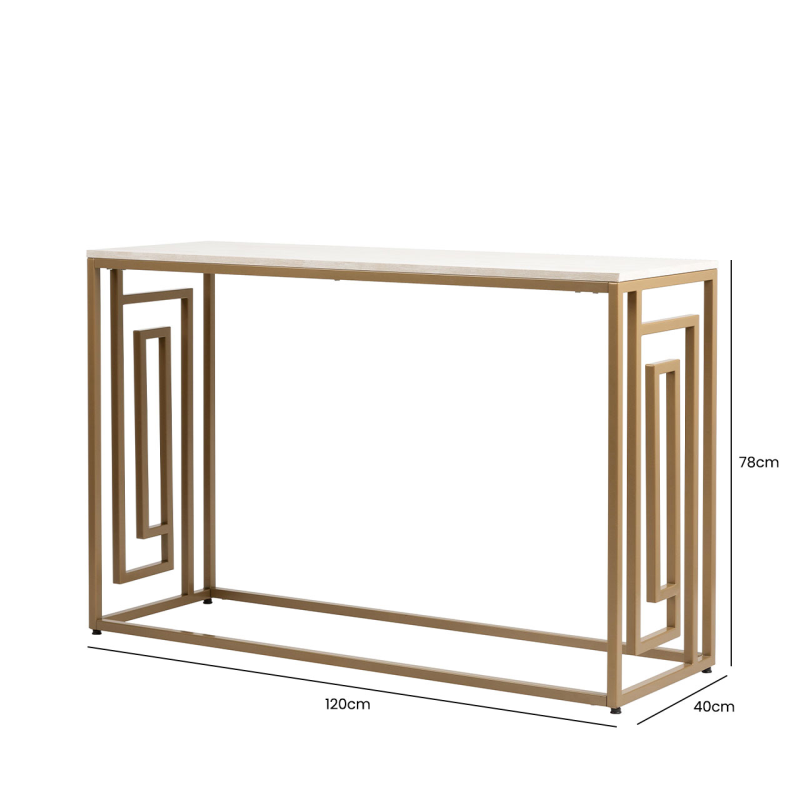Cream and Gold Console Table