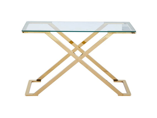 The Axel Gold Gunmetal Console Table