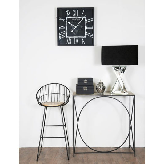 Black and Nickel Console Table