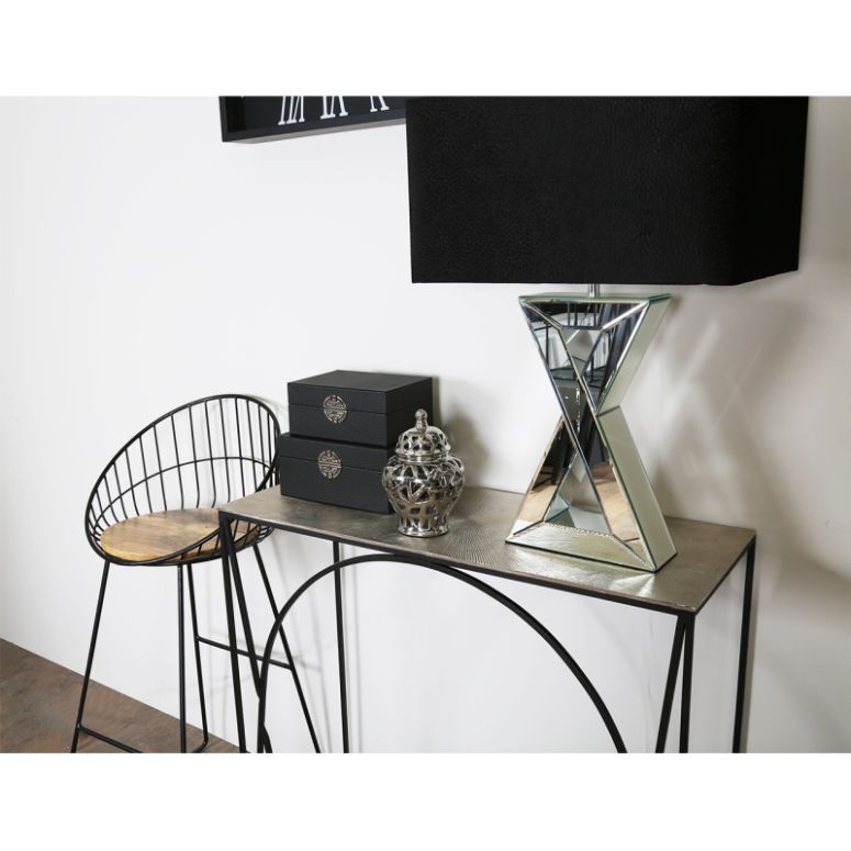 Black and Nickel Console Table