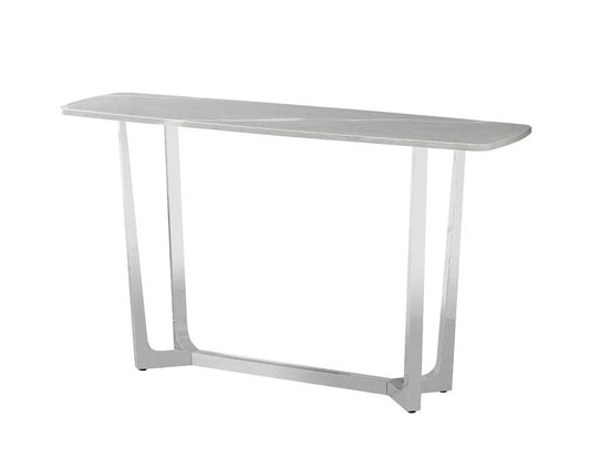 The Meghan Chrome Metal Console Table