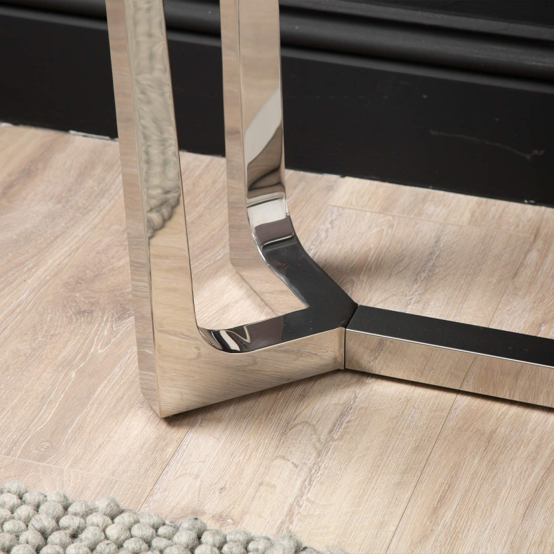 The Meghan Chrome Metal Console Table
