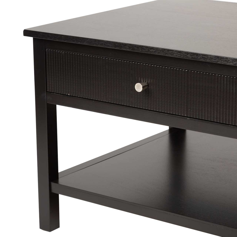 Black 2 Drawer Coffee Table