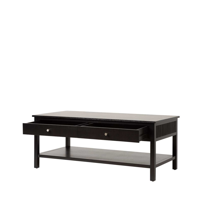 Black 2 Drawer Coffee Table
