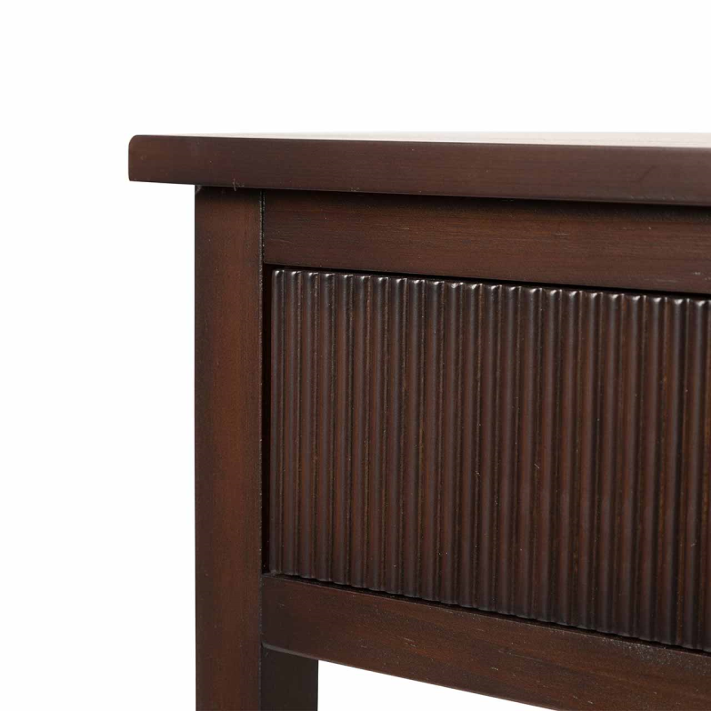 Walnut Brown 2 Drawer Console Table with Gold Handles