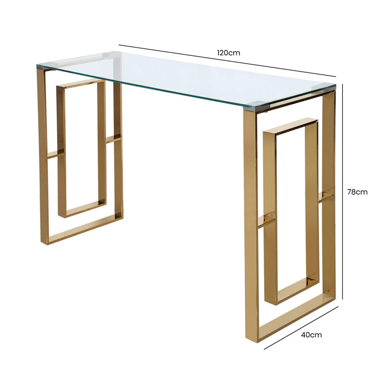 Apex Gold Metal Console Table