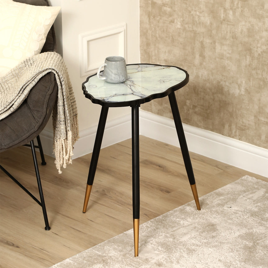 White and Grey End Table