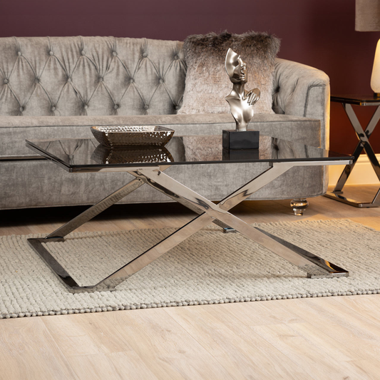 Axel Grey Gunmetal with Smoke Glass Coffee Table