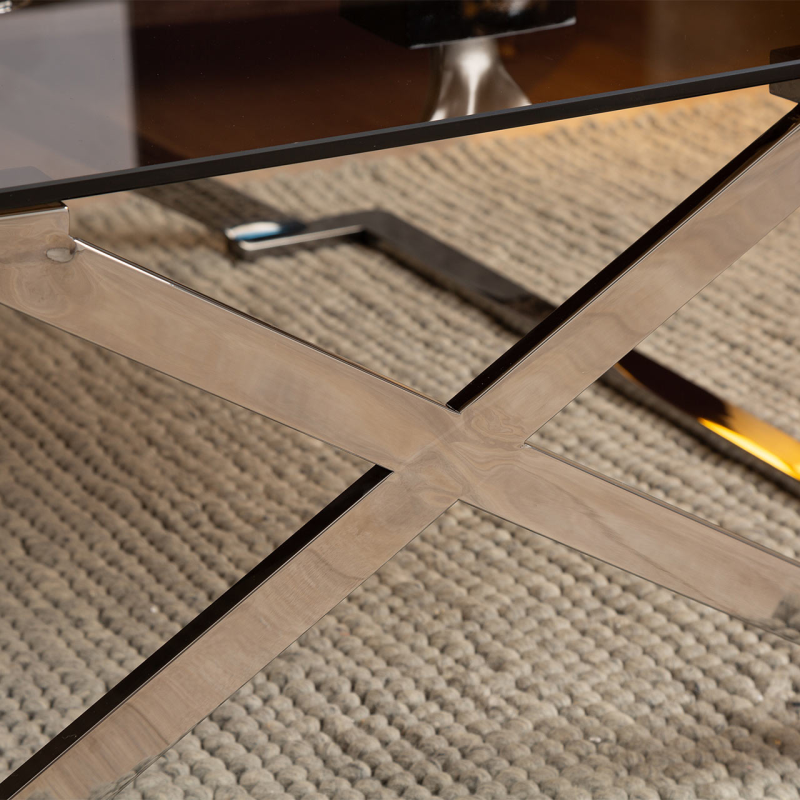 Axel Grey Gunmetal with Smoke Glass Coffee Table