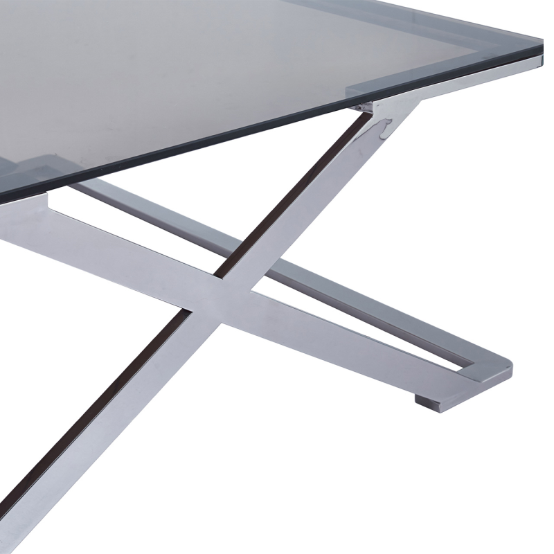 Axel Grey Gunmetal with Smoke Glass Coffee Table