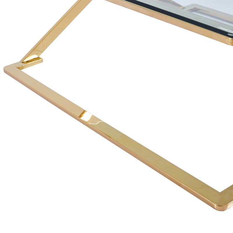 Axel Gold Metal with Clear Glass Coffee Table