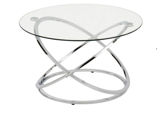 Rizzo Chrome Coffee Table Glass Top