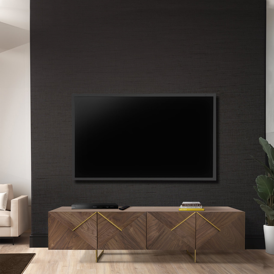 The Iva 4-Door Entertainment Unit Light Walnut