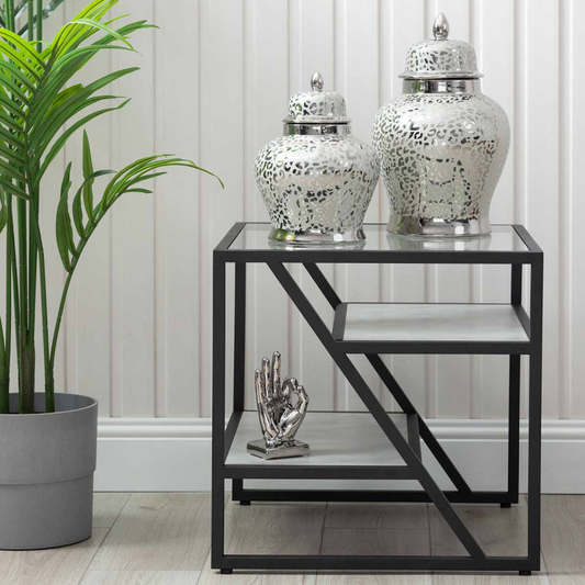Black and Grey End Table