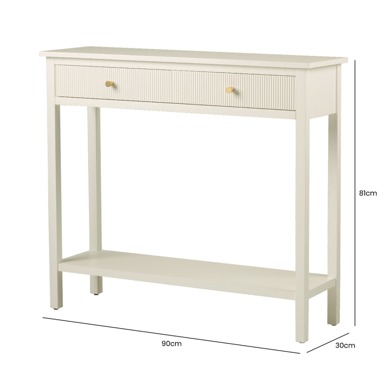 White 2 Drawer Console Table