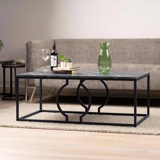 Alora Black Metal Coffee Table