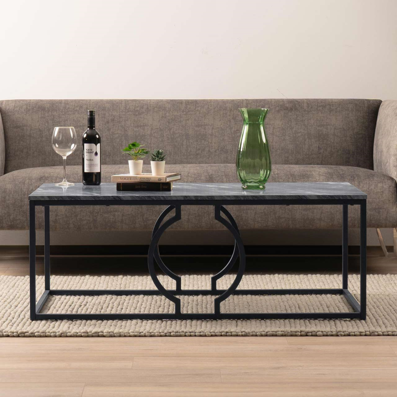 Alora Black Metal Coffee Table