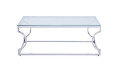Alvis Stainless Steel Coffee Table Glass Top