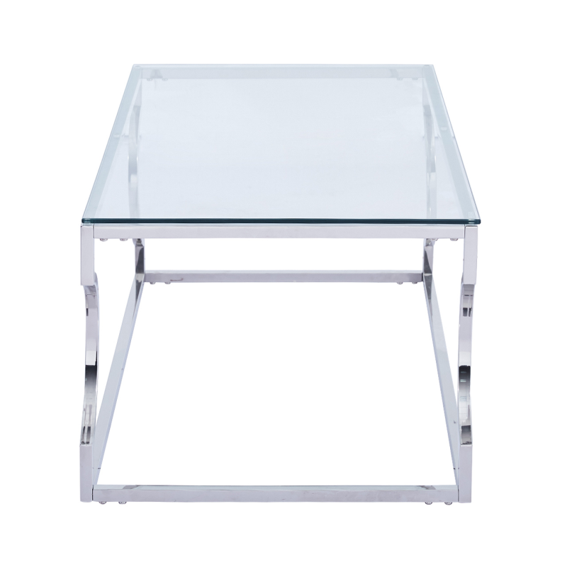 Alvis Stainless Steel Coffee Table Glass Top