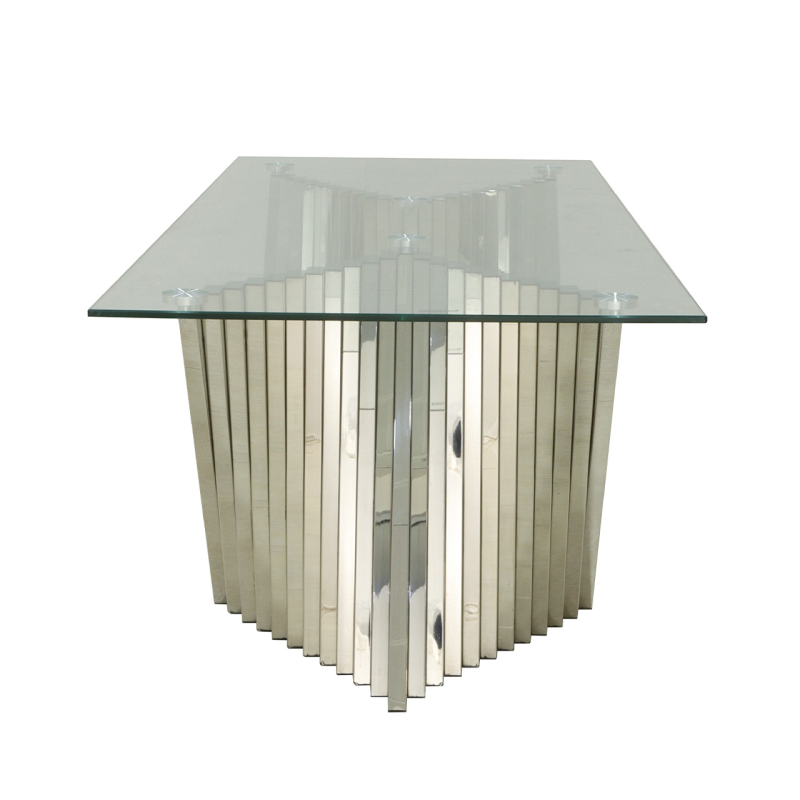 Lucy Stainless Steel Coffee Table with Clear