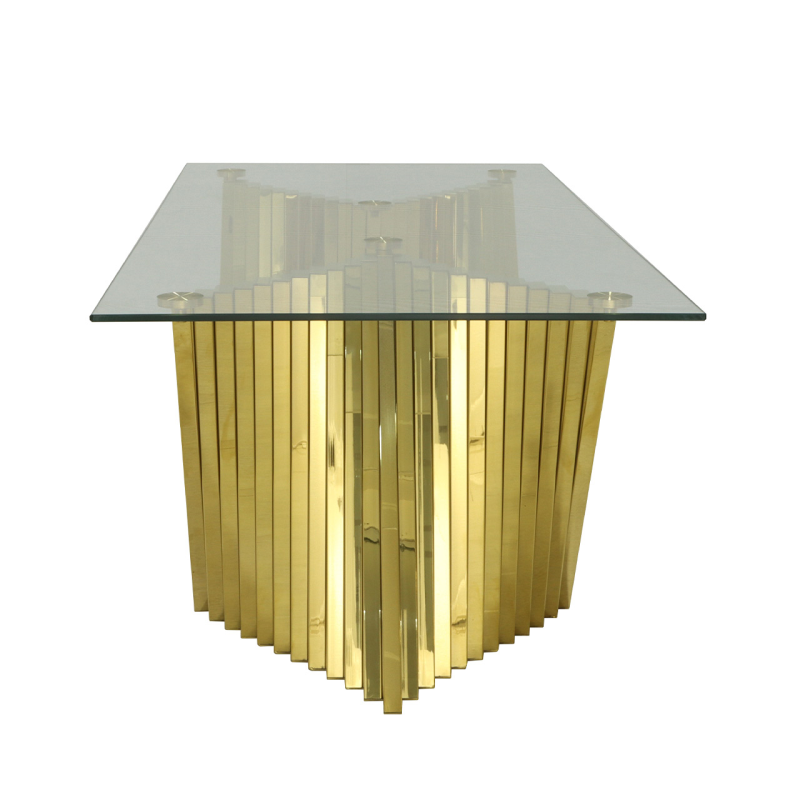 Lucy Gold Metal Coffee Table with Clear