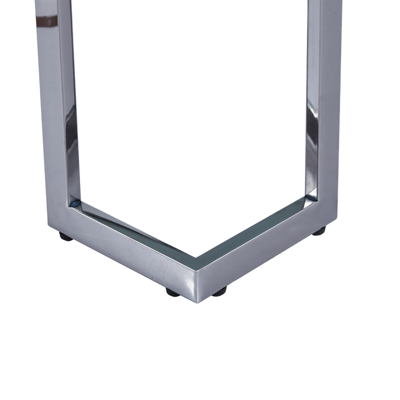 Aamari Grey Gunmetal with White Faux Marble Glass Top Coffee Table