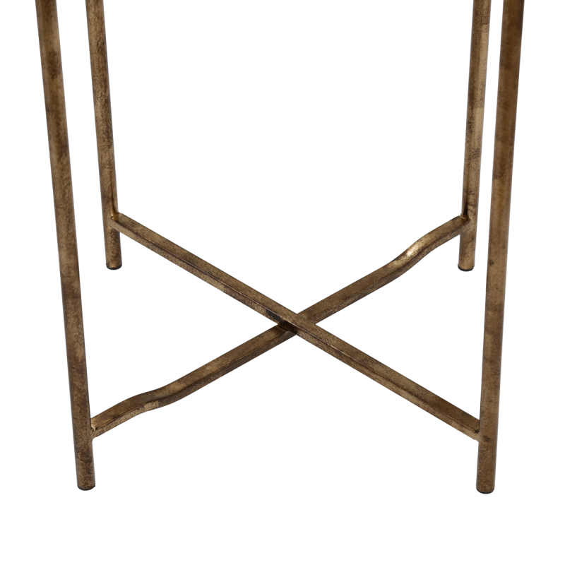 Antique Gold and Mirror Top End Table