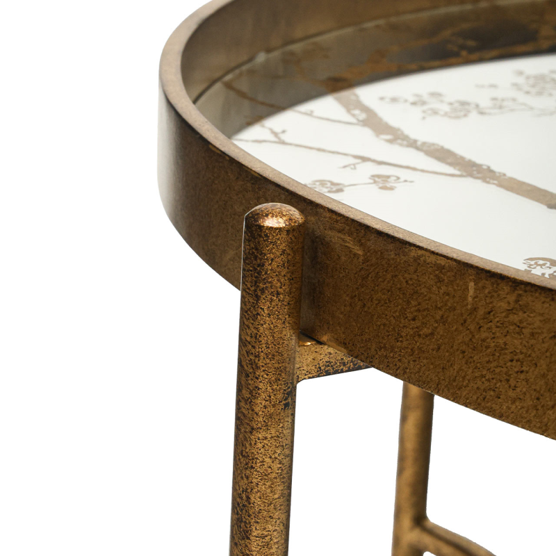 Antique Gold and Mirror Top Coffee Table
