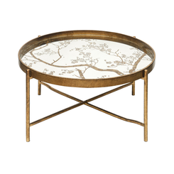 Antique Gold and Mirror Top Coffee Table