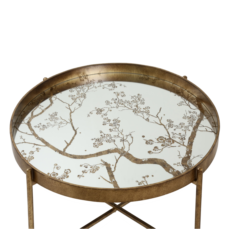 Antique Gold and Mirror Top Coffee Table