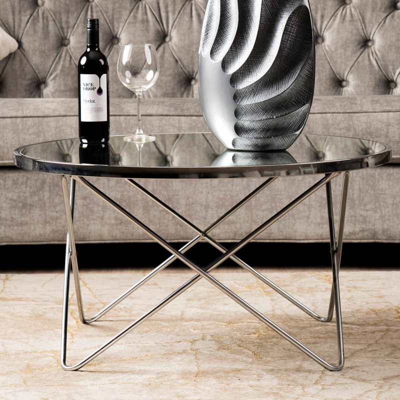 Chrome and Mirror Coffee Table